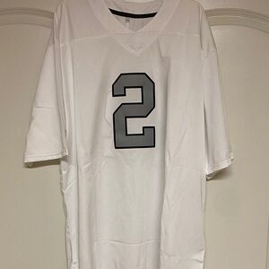 Men's White and Gray Numbered Jersey